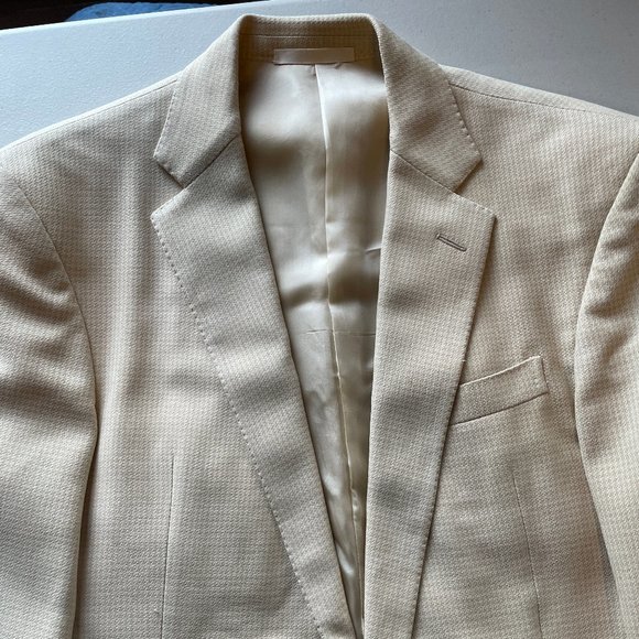 Ralph Lauren Purple Label Blazer, Size 40, Cream Houndstooth - Picture 4 of 9